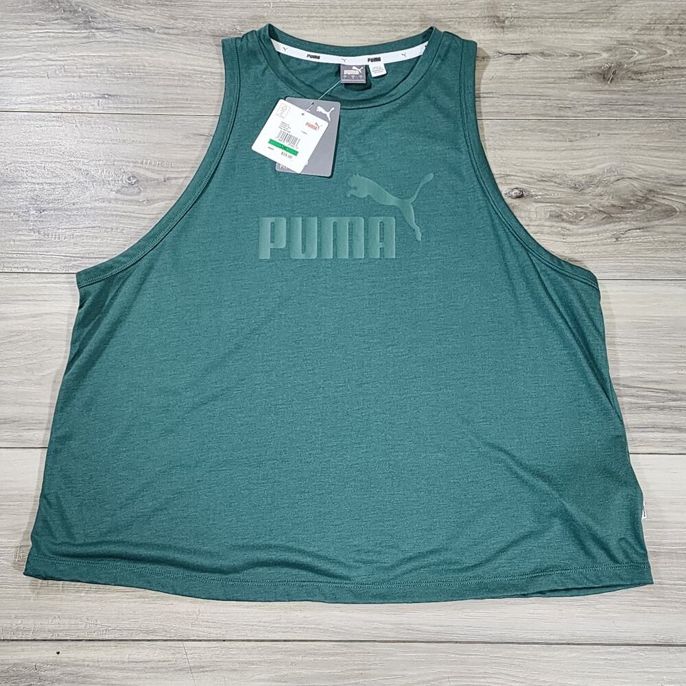 Puma Tank Women's Large Blue Spruce Sleeveless Amplified New